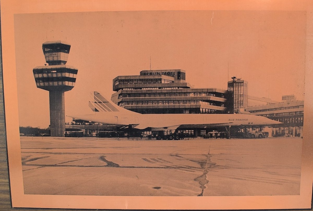 Rare Héliogravure Sur Cuivre Photogravure Concorde Air France Aéroport  Berlin Aviation Ref1022-photo-2