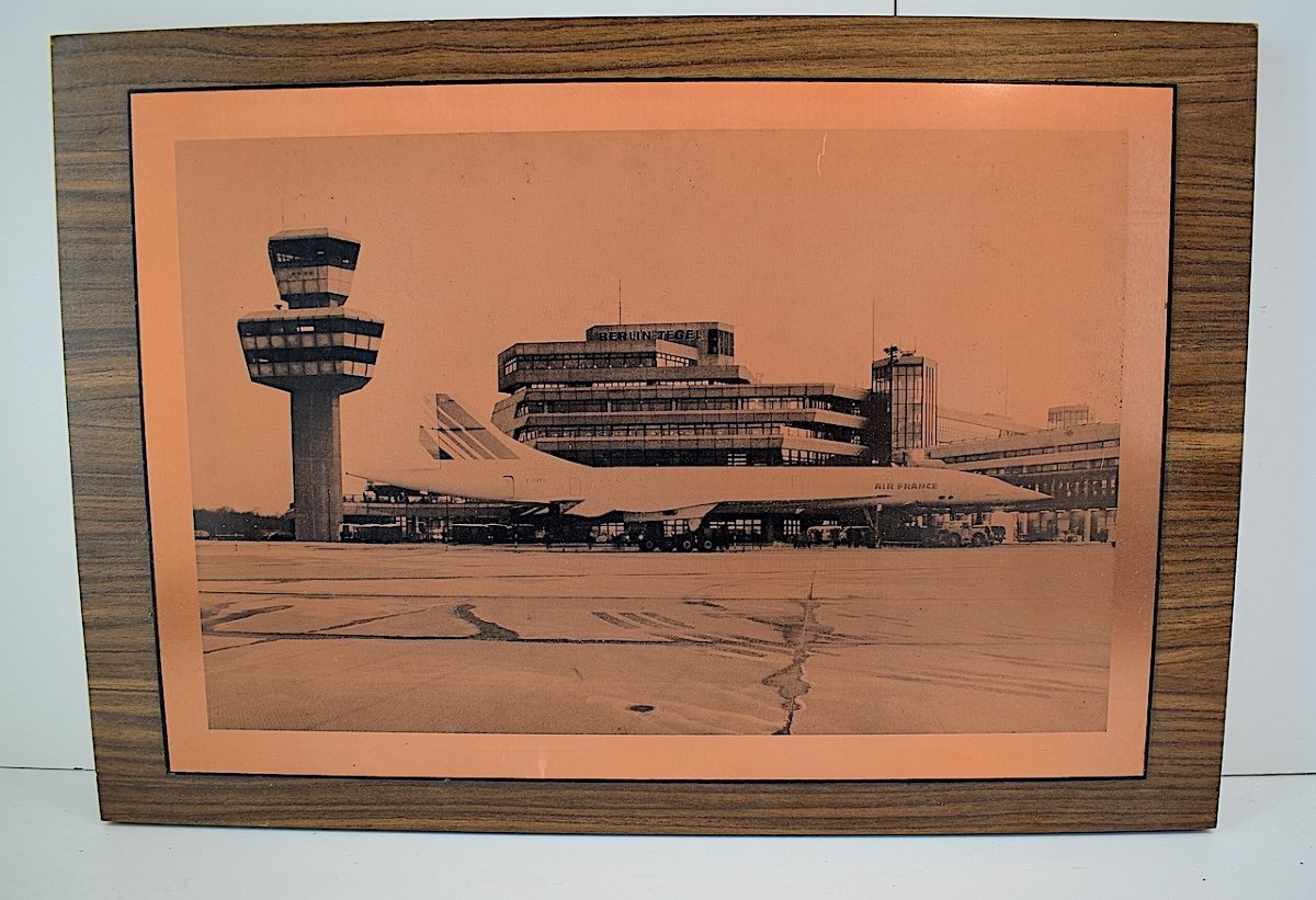 Rare Héliogravure Sur Cuivre Photogravure Concorde Air France Aéroport  Berlin Aviation Ref1022-photo-4