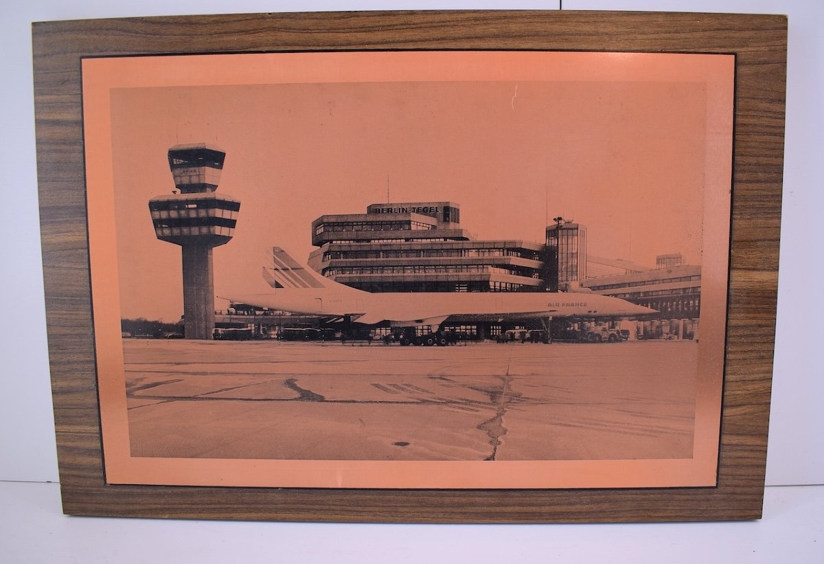 Rare Héliogravure Sur Cuivre Photogravure Concorde Air France Aéroport  Berlin Aviation Ref1022-photo-5