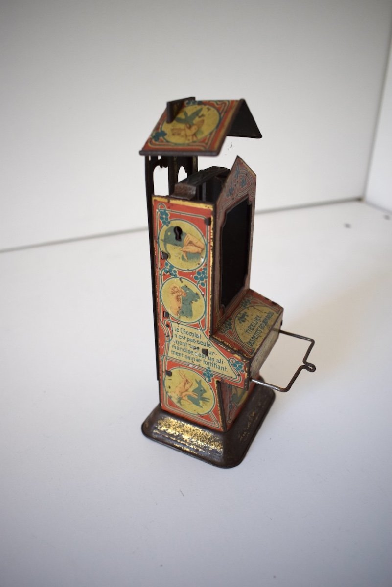  Piggy Bank Tin Lithographed Advertising Object Chocolate Dispenser 1900 1920 Ref1024-photo-5