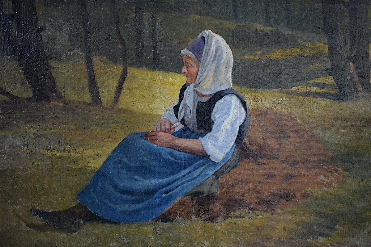 Breton School Woman In The Forest Brittany Impressionist Symbolism 19th Century Rt1221-photo-3