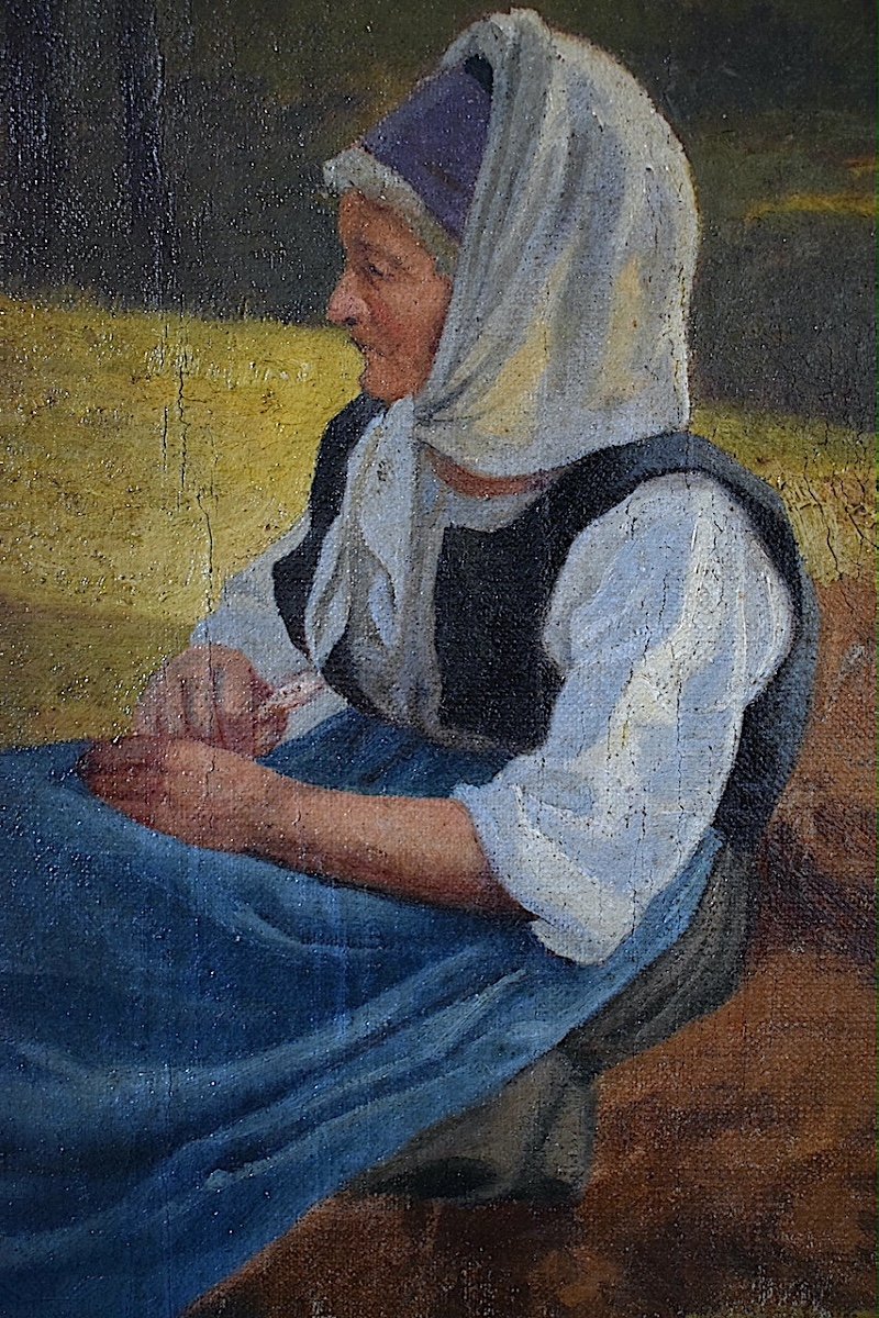 Breton School Woman In The Forest Brittany Impressionist Symbolism 19th Century Rt1221-photo-1