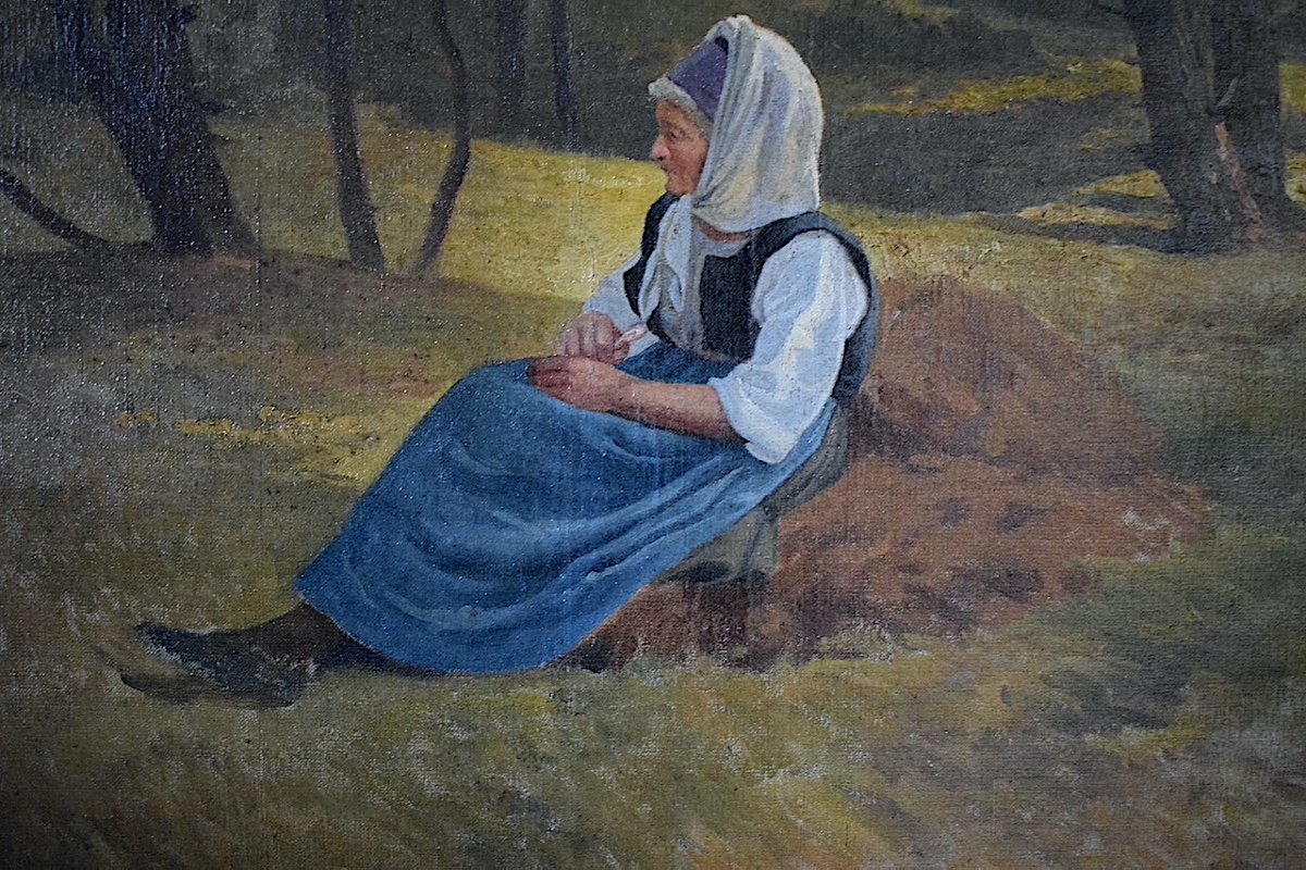 Breton School Woman In The Forest Brittany Impressionist Symbolism 19th Century Rt1221-photo-2