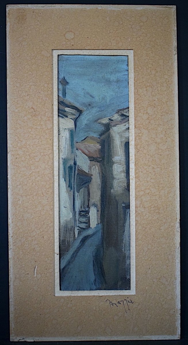 Provençal Village Street Signed To Identify 20th Century Rt1222