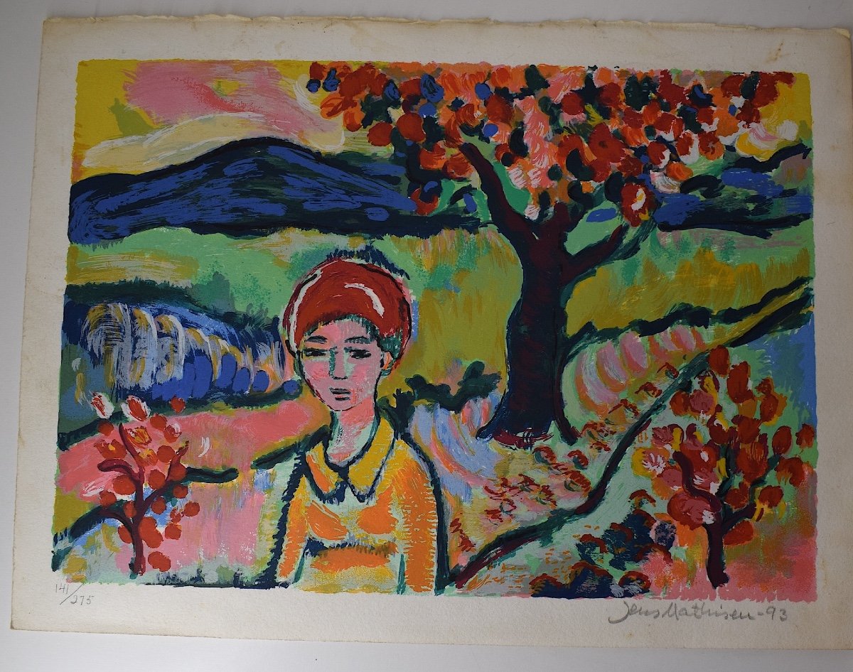 Jens Mathisen Two Lithographs In Fauve Colors Ref1040 -photo-2