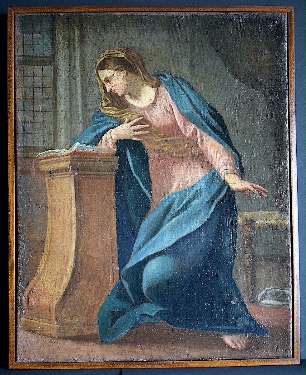 Virgin Of The Annunciation 18th Century Baroque Style Religious To Be Restored Rt1128-photo-6