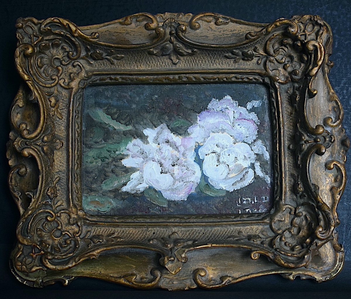 Peonies Impressionist Signed To Identify Still Life Flowers End Of 19th Beginning Of 20th Rt1131-photo-3