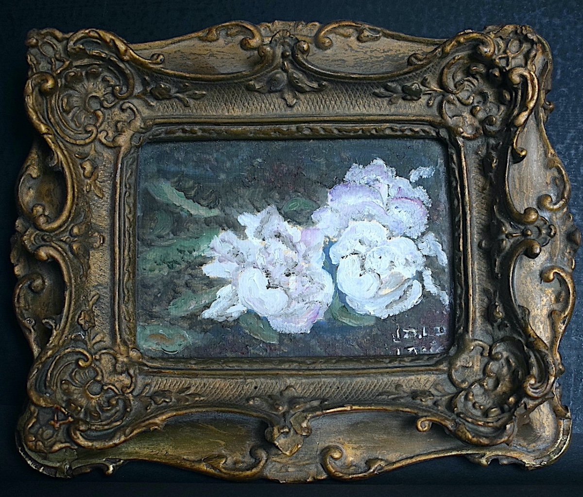 Peonies Impressionist Signed To Identify Still Life Flowers End Of 19th Beginning Of 20th Rt1131