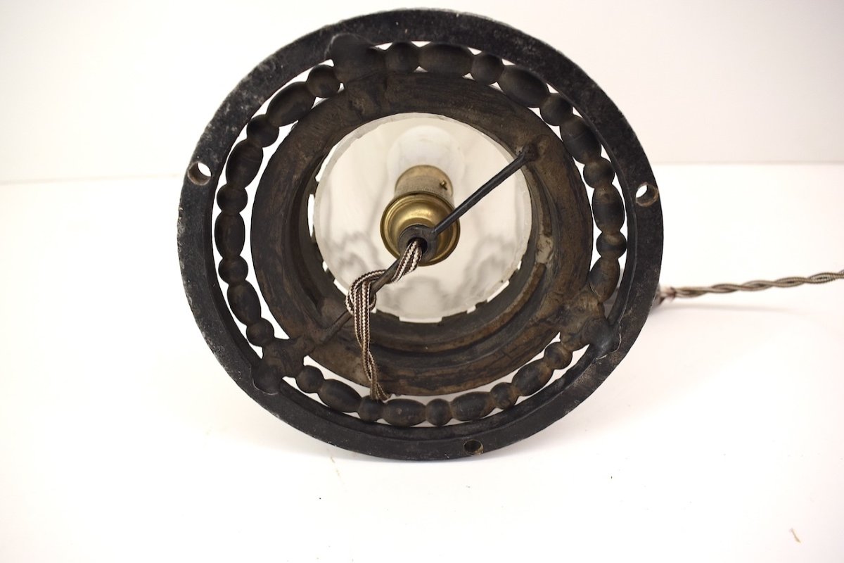 Art Deco Lighting Fixture Table Lamp And Ceiling Light Wrought Iron Circa 1925 1930 Ref1050-photo-7