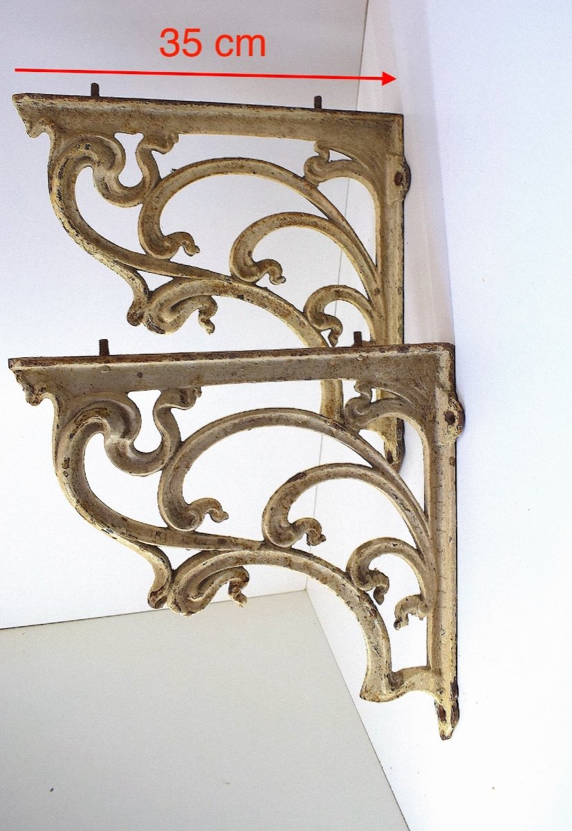 Pair Of Art Nouveau Shelf Brackets 1900 Cast Iron Hector Guimard Style Ref1057-photo-8