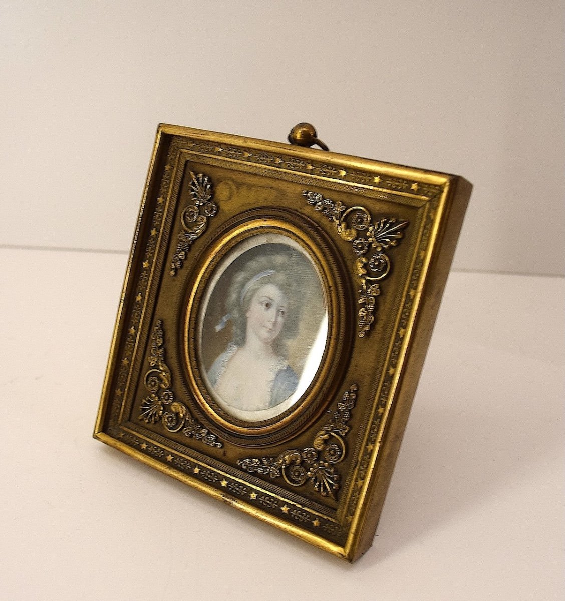 Miniature: Gilt Bronze Frame And Portrait Of A Young Woman, Empire Period Ref1058-photo-4