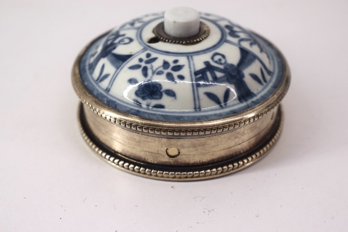 Goldsmith Georges Falkenberg Solid Silver And Chinese Porcelain Doorbell Button Ref1063-photo-3