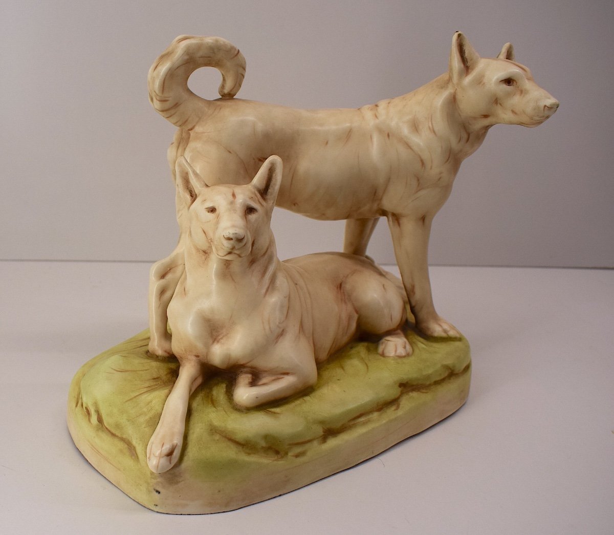 Animal Group Of Wolf Dogs Or Shepherd In Ceramic Ref1065 -photo-2