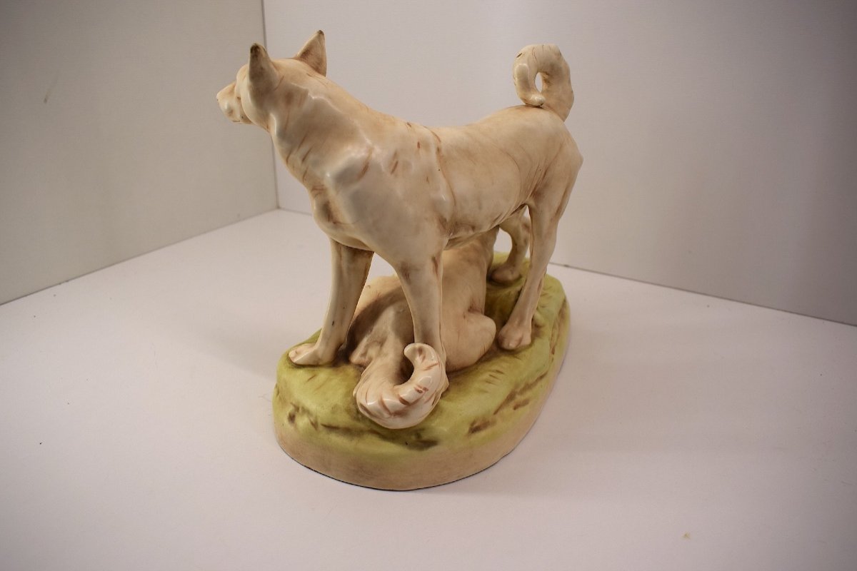 Animal Group Of Wolf Dogs Or Shepherd In Ceramic Ref1065 -photo-4