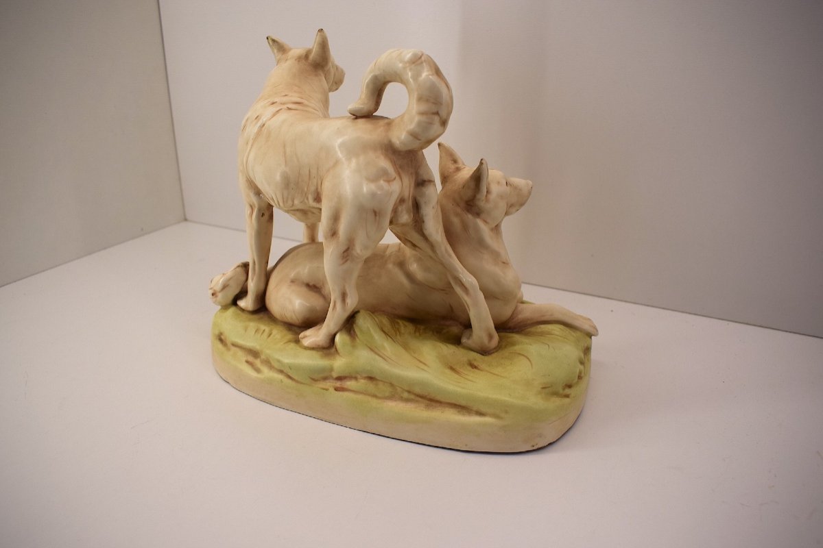 Animal Group Of Wolf Dogs Or Shepherd In Ceramic Ref1065 -photo-1