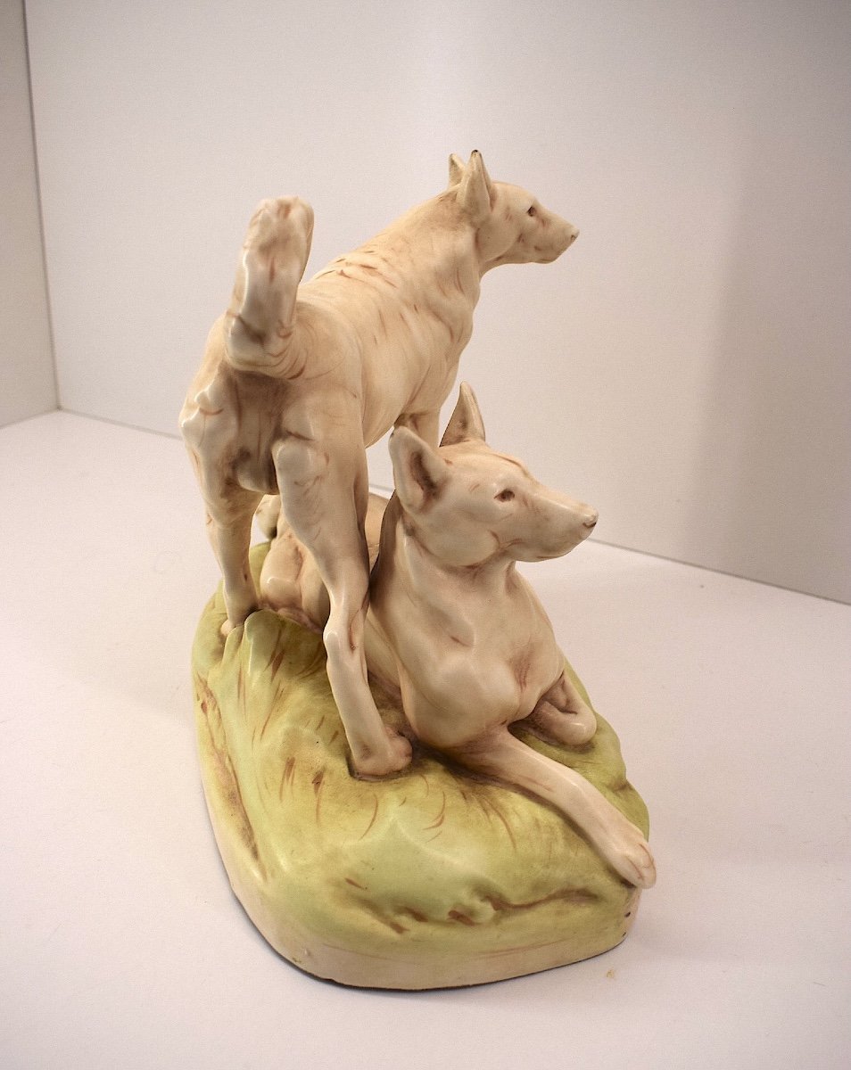 Animal Group Of Wolf Dogs Or Shepherd In Ceramic Ref1065 -photo-2