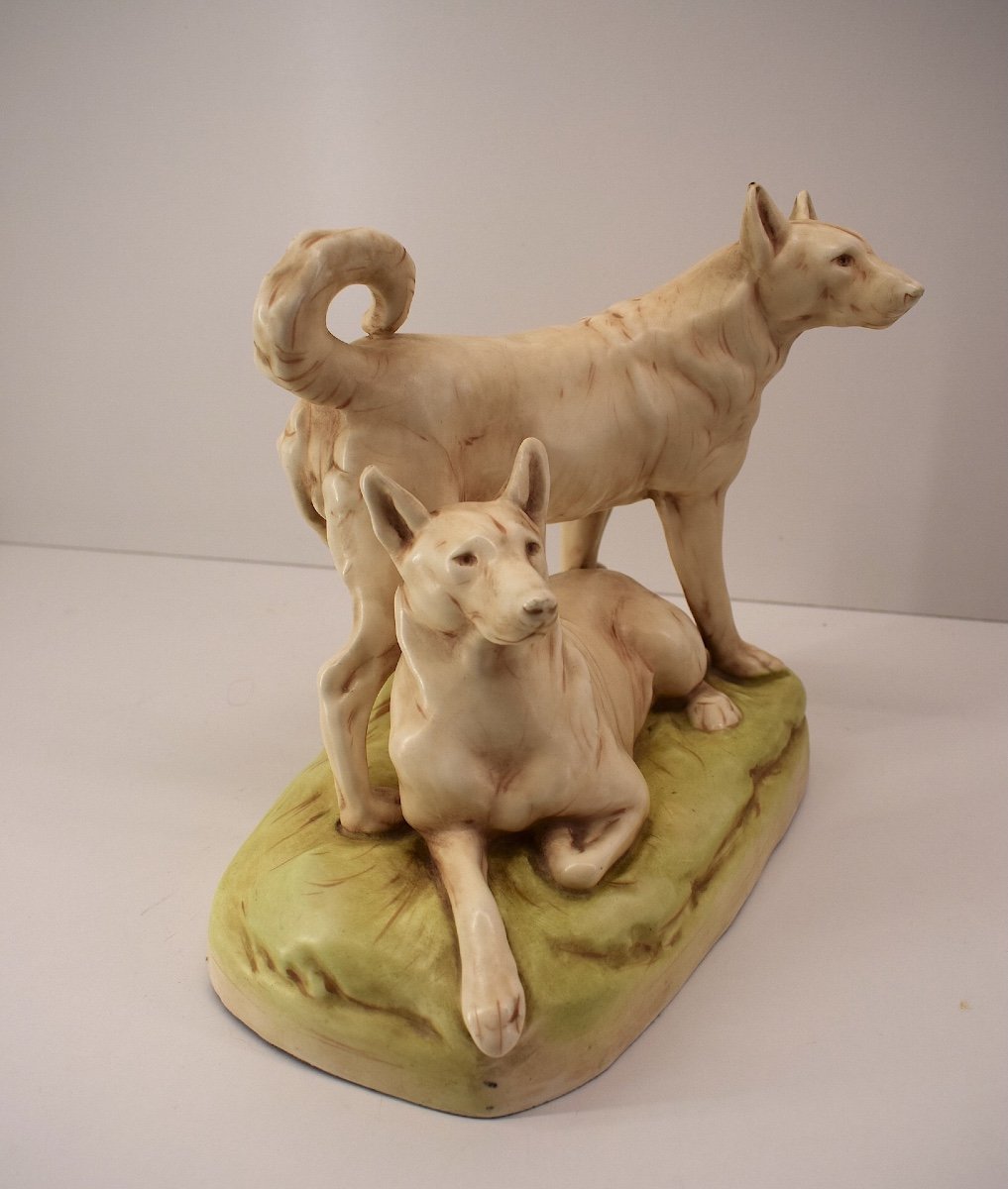 Animal Group Of Wolf Dogs Or Shepherd In Ceramic Ref1065 -photo-3