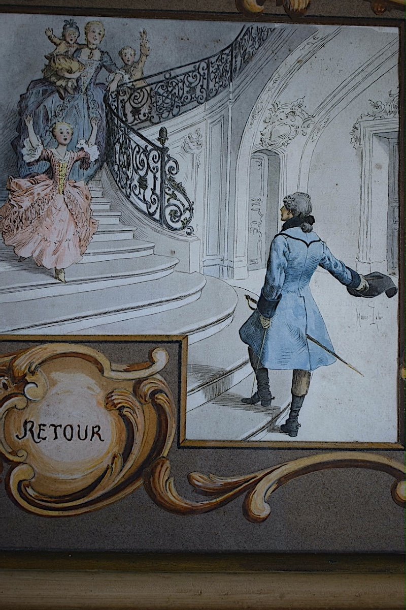 Estampe MAURICE LELOIR Romantique Style XVIII ème époque Début XX ème Rt1137-photo-3