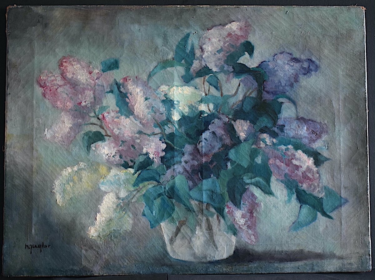 Still Life Bouquet Of Lilac Flowers Signed Late 19th Century Around 1900 Identify Rt1140-photo-8