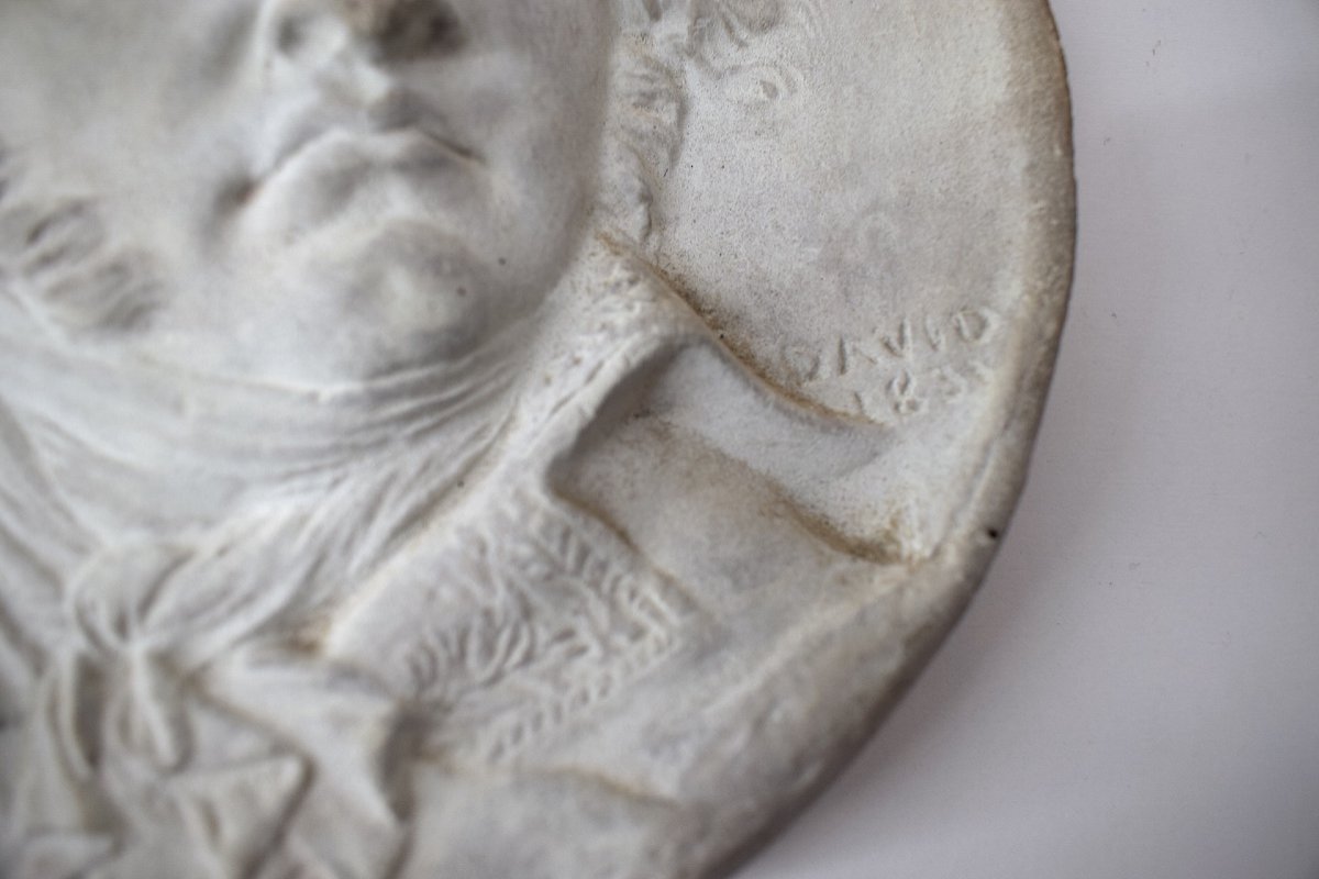 Plaster Medallion Profile Portrait Of Kleber After David d'Angers Ref1079 -photo-1