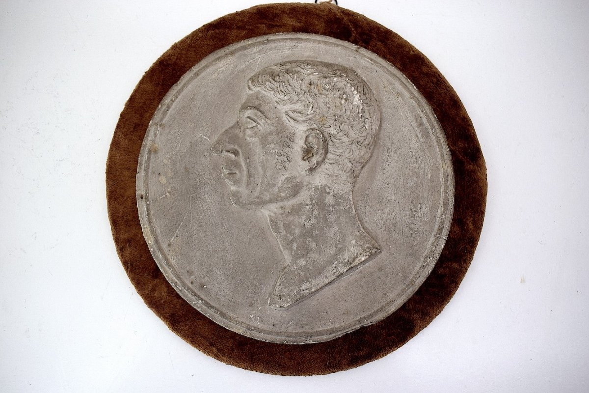 Frédéric Flacheron Plaster Medallion Portrait Profile Louis Cécile Flacheron Ref1085 -photo-5