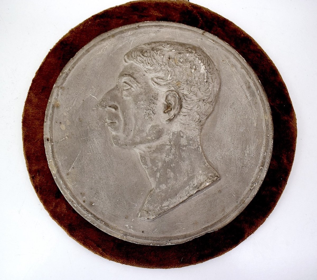 Frédéric Flacheron Plaster Medallion Portrait Profile Louis Cécile Flacheron Ref1085 