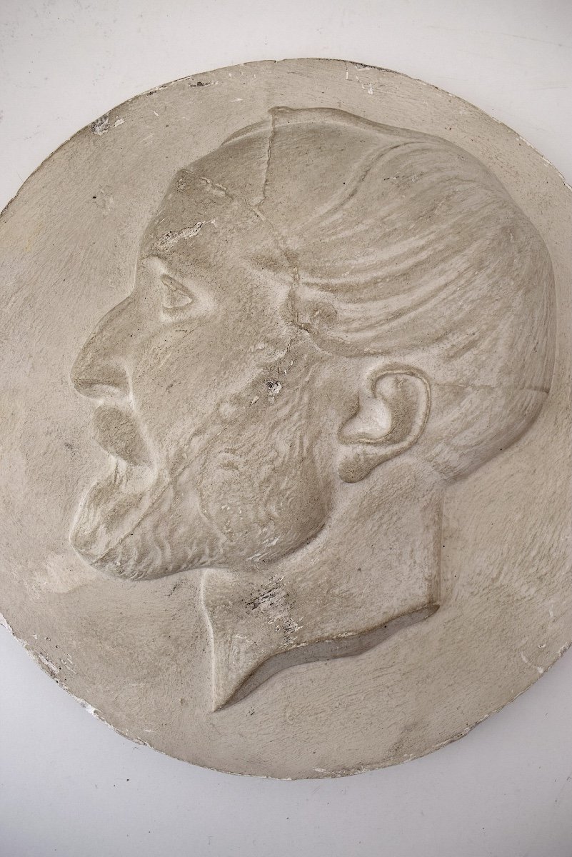 Plaster Medallion Portrait Man In Profile Ref1087 -photo-2