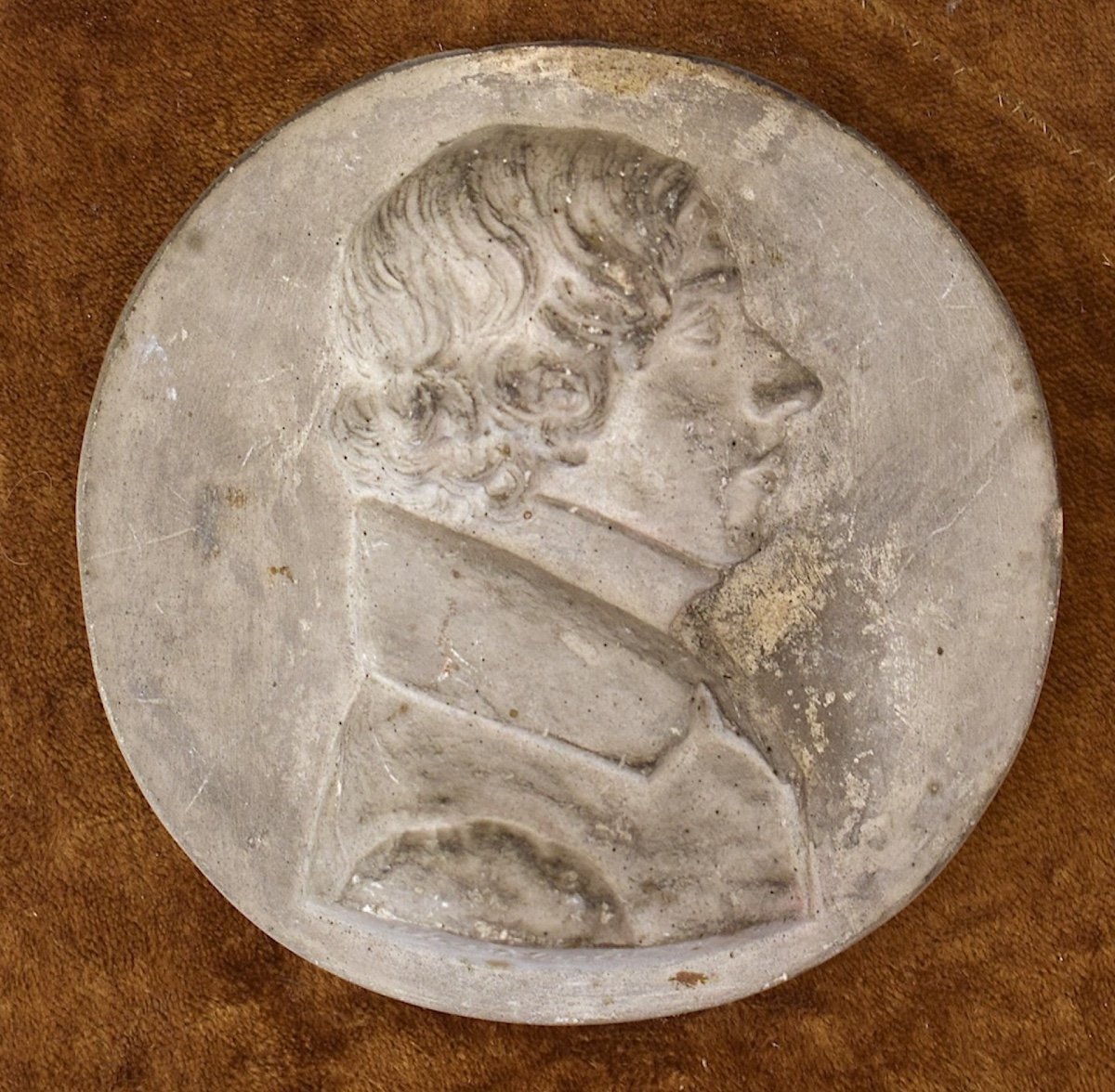 Louis Léopold Chambard Médaillon En Plâtre Portrait Profil De Antoine Blanc Famille Flacheron R