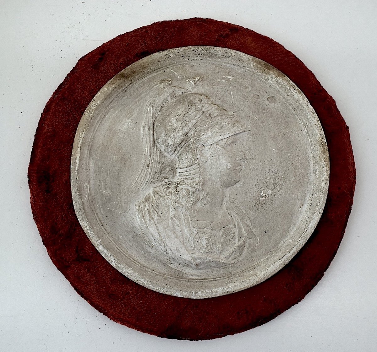 Plaster Medallion Portrait Profile Of Athena Or Minerva Mythology XIXth Ref1091 -photo-4