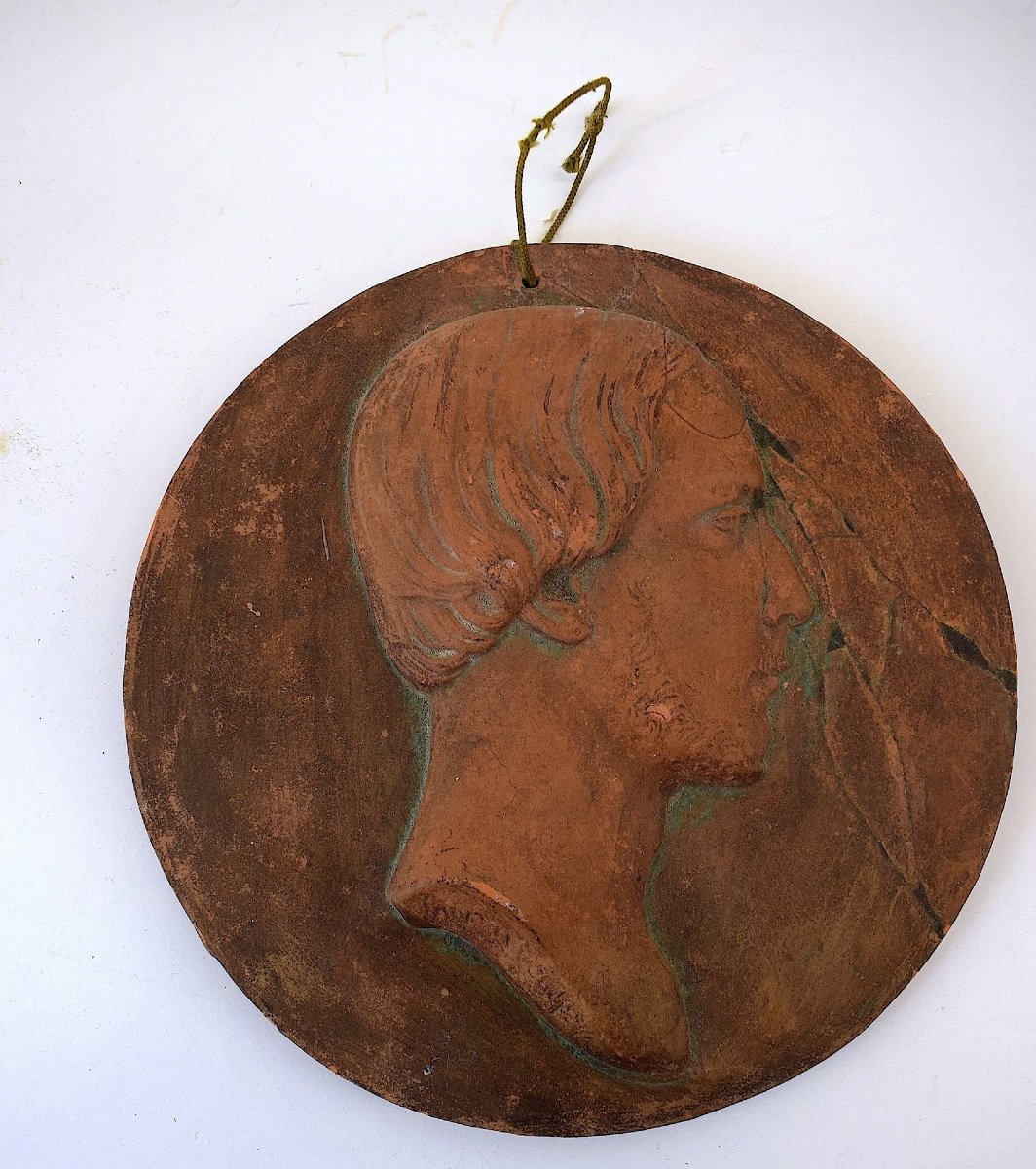 Terracotta Medallion Portrait Profile Of A Man To Identify Ref1094 -photo-2