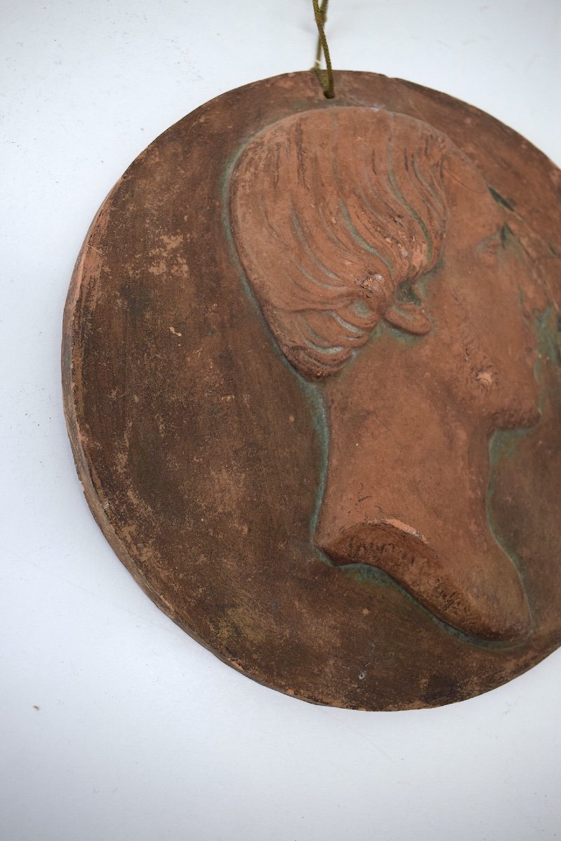 Terracotta Medallion Portrait Profile Of A Man To Identify Ref1094 -photo-1