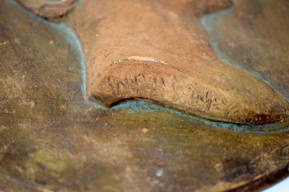 Terracotta Medallion Portrait Profile Of A Man To Identify Ref1094 -photo-3