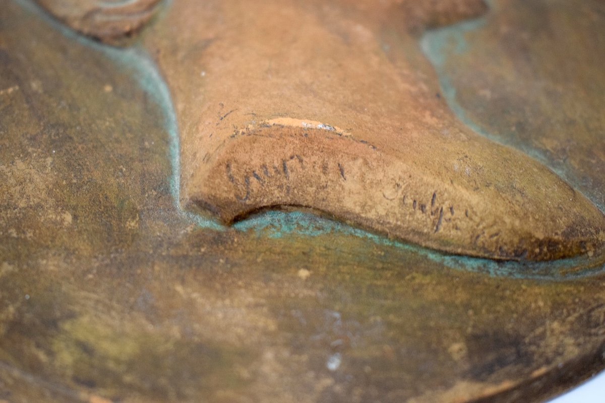 Terracotta Medallion Portrait Profile Of A Man To Identify Ref1094 -photo-4