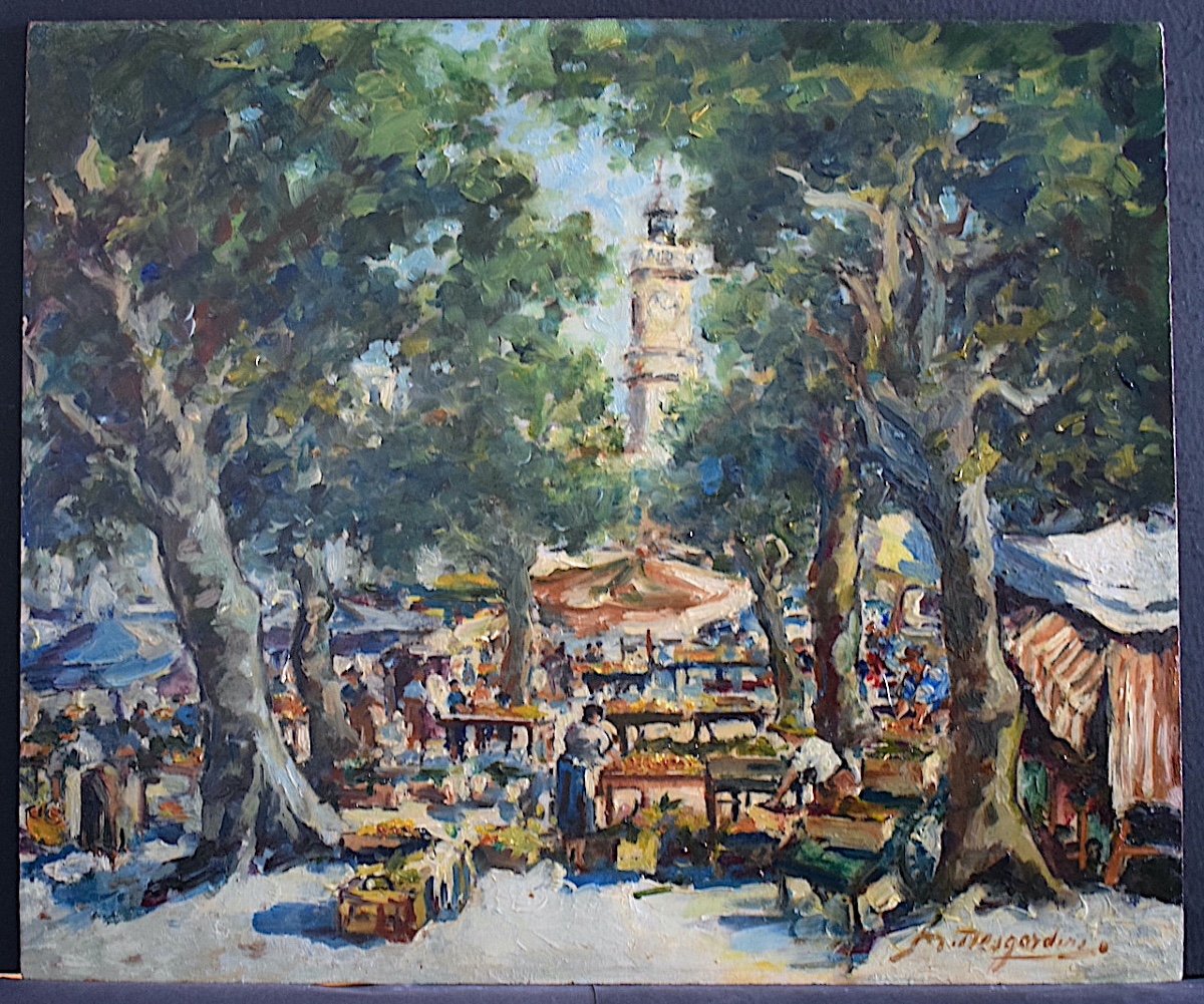 Old Nice Market Tour - Clock Provence Côte d'Azur Signed To Identify Impressionist XX -photo-8