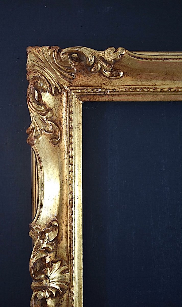 Louis XV Style Gilded Frame Rebate 60 X 50 Cm Format Close To 12f Frame Ref C1198-photo-3