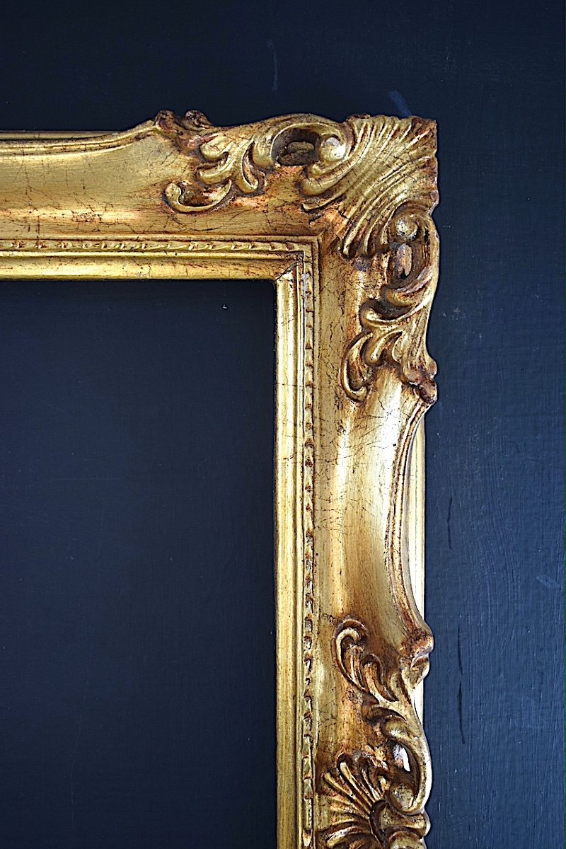 Louis XV Style Gilded Frame Rebate 60 X 50 Cm Format Close To 12f Frame Ref C1198-photo-1