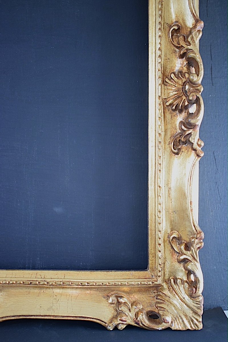 Louis XV Style Gilded Frame Rebate 60 X 50 Cm Format Close To 12f Frame Ref C1198-photo-2