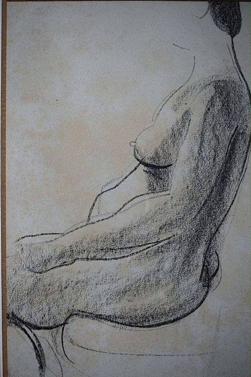 Drawing Studio Stamp André Derain Seated Female Nude 20th Century Rt1164 -photo-3