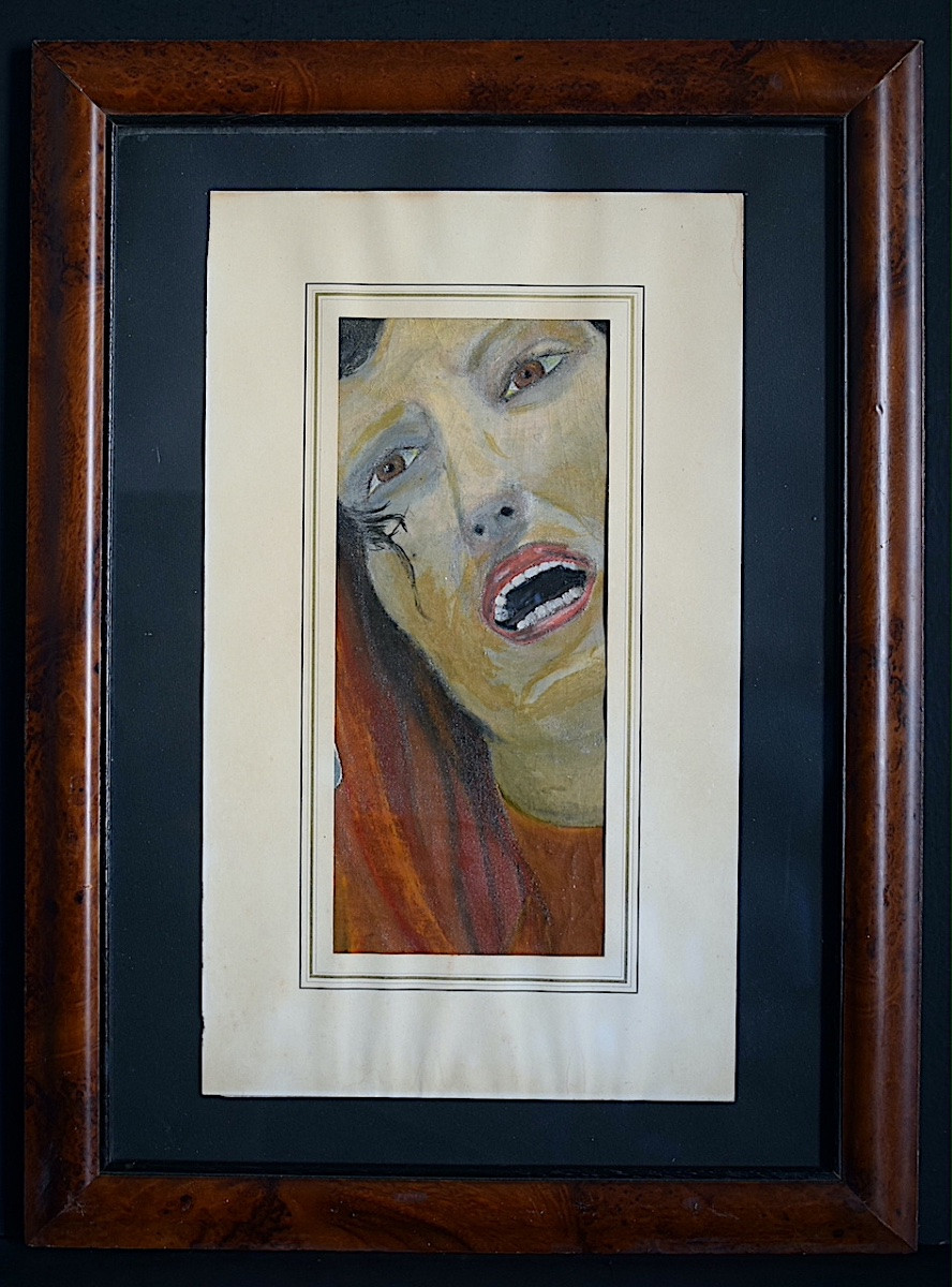 Unsigned Portrait Of A Woman Expressionist 20th Century Rt1235-photo-1