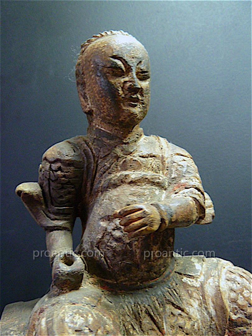 Guerrier Chinois Bois Sculpt&eacute; Chine Chinese Chinoise China 19th XVIII XIX 中国  中國 REF83-photo-2
