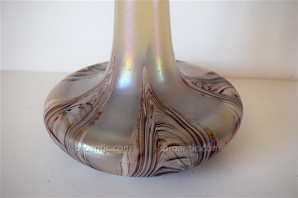 Vase iris&eacute; Kralik Boheme 1900 Loetz Pallme Konig Art Nouveau Jugendstil REF89-photo-3