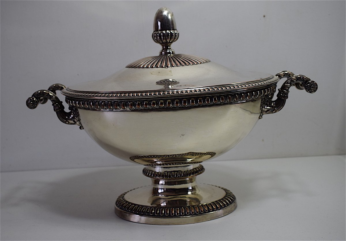 Oval Tureen XIX Metal Silver Copper Hallmark C Balaine French Early XIX Towards 1820 Ref100-photo-7