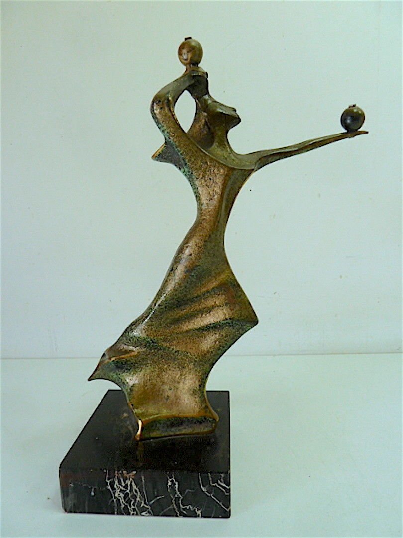 Sculpture  de Femme Art Moderne Bronze Marbre Robert Seguineau  XX 20thREF103-photo-2