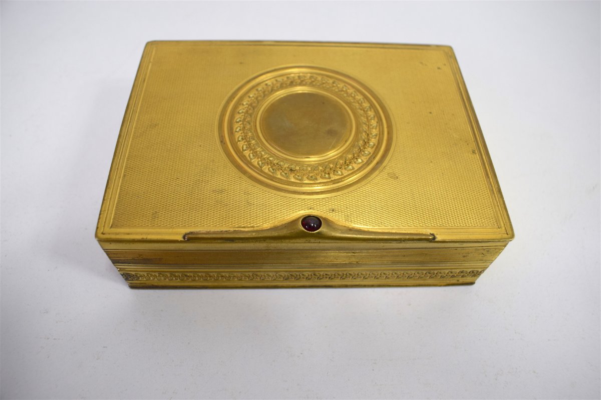 Bronze Box Gilded With Fine Gold And Garnet Art Nouveau Art Déco Jugendstil Ref119