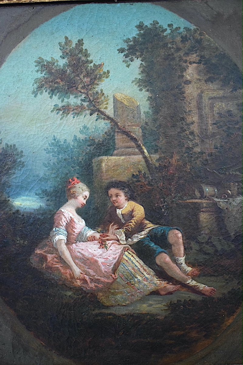 Romantic Galante Scene Young Girl Young Boy XVIII Rt114-photo-2