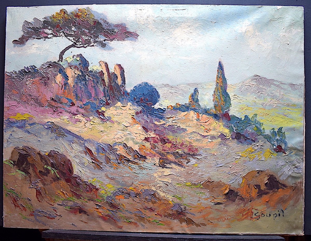 Signed Goupil Landscape Provençal Provence Fauve Post Impressionist XX Rt202-photo-7