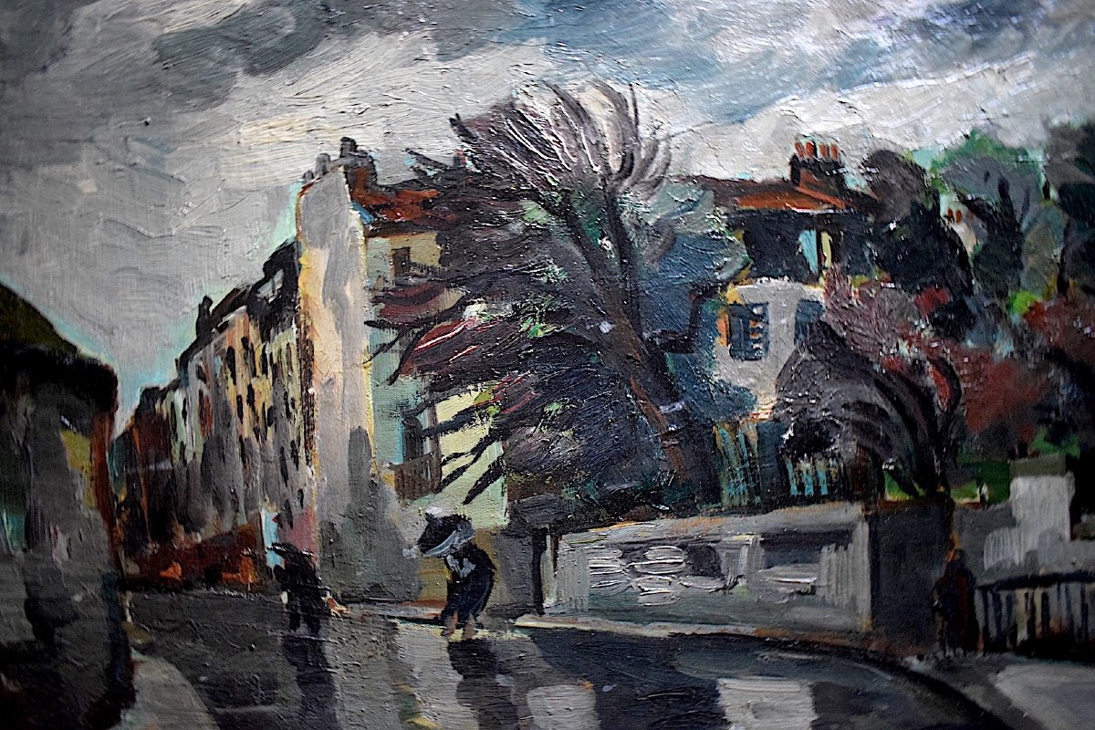 R Raimbault Quai Bourbon Paris Ile De La Cité Thunderstorm Fauve Expressionist XX Rt211-photo-4