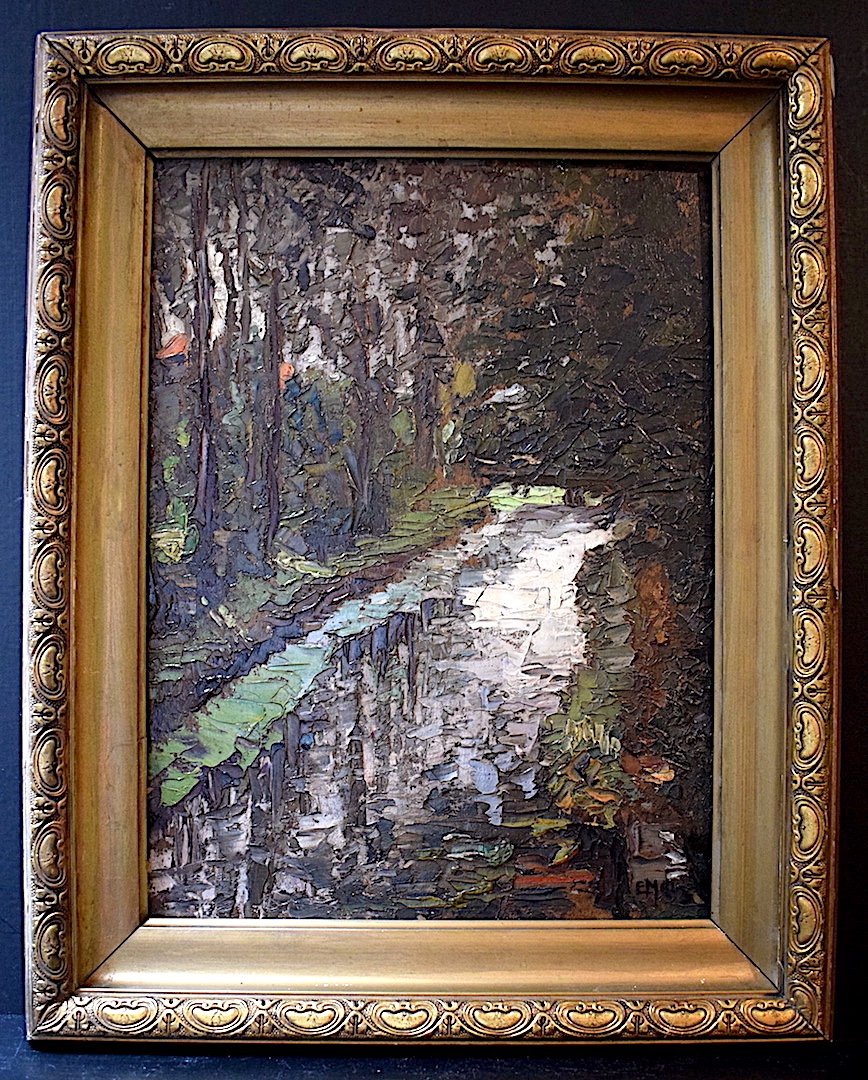 Eugène Marcel Mougin Paysage La Viosne Santeuil Val  d  Oise impressionniste XX RT283