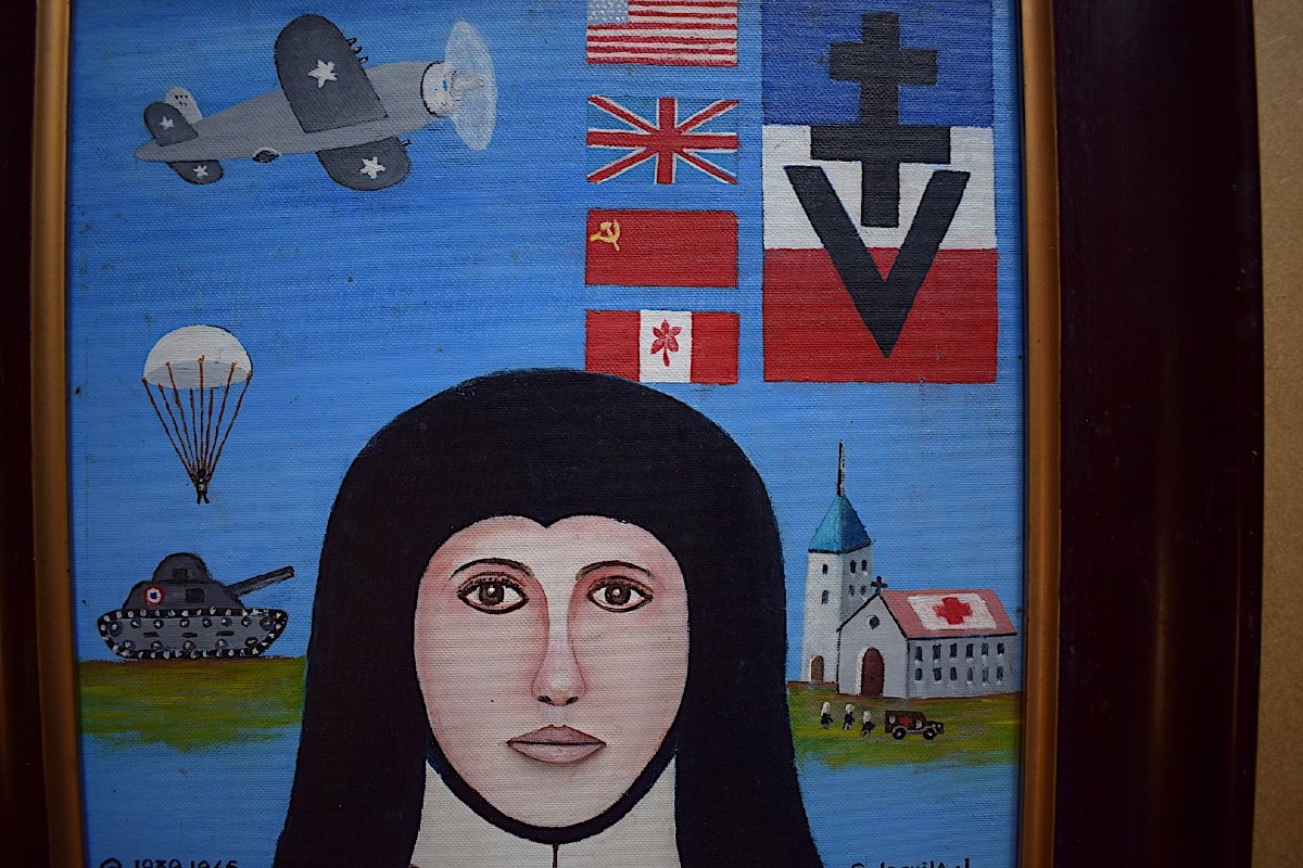 J Soldevila Nurse War 1939 1945 Latin America Cross Of Lorraine Naive Art XX Rt286-photo-3