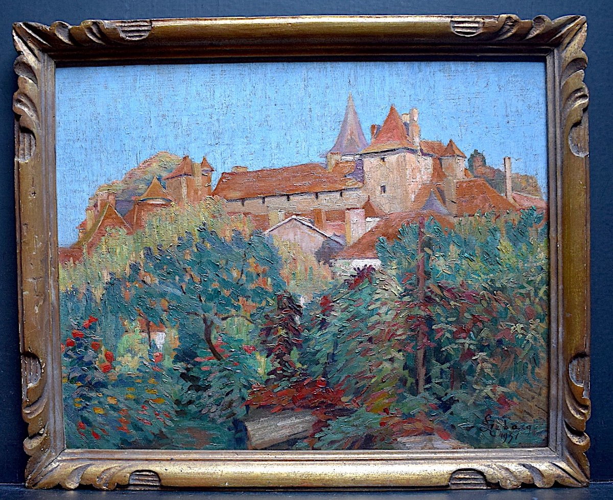 Lebacq Georges Signé Carennac Dordogne Lot Paysage Postimpressionniste XX RT355-photo-4